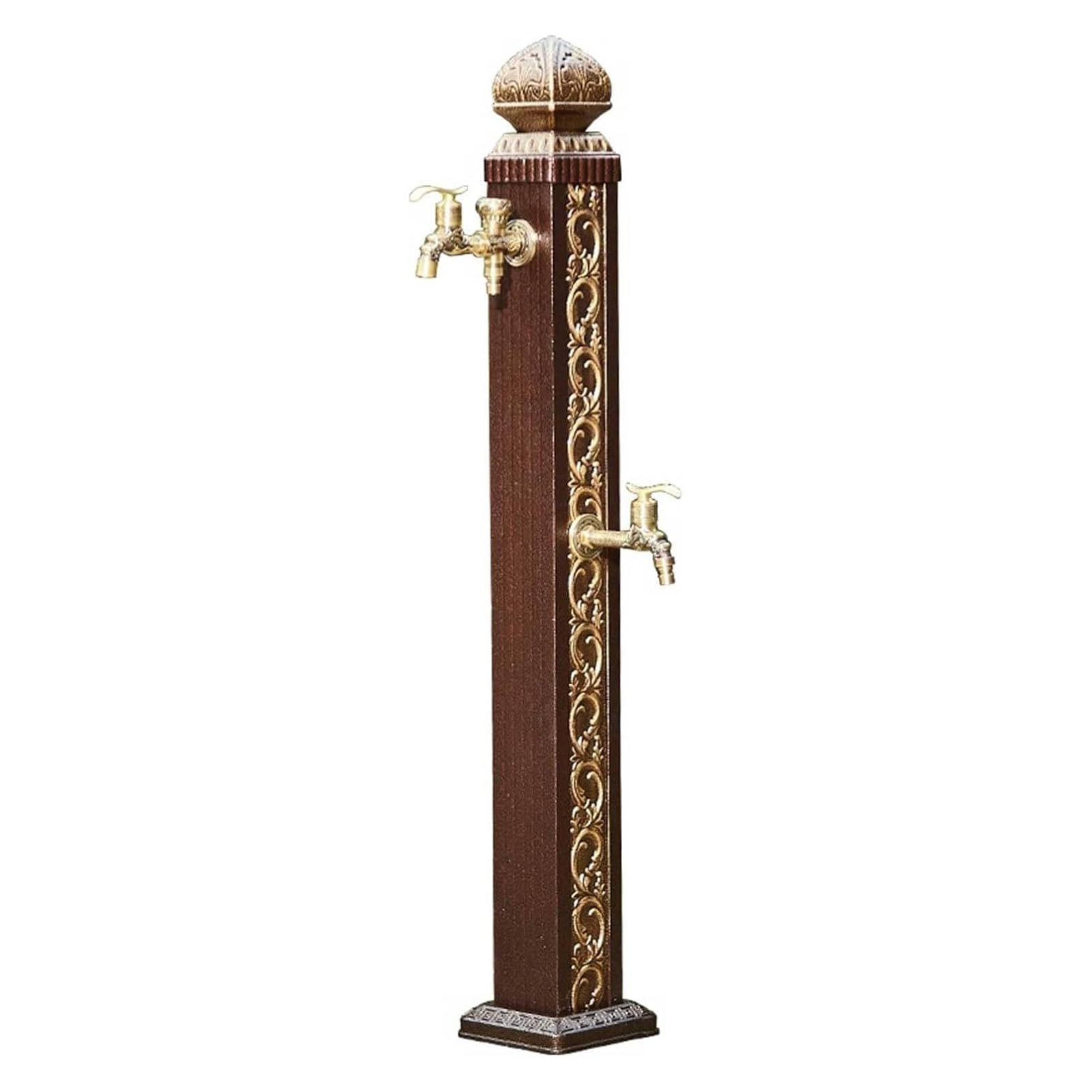 BHGFYXBS Vintage Outdoor Freestanding Garden Water Column - Antifreeze Brass Faucet Dispenser For Backyard, Farm & Vertical Gardens - & Stylish Water Feature,Brass B-110CM/43.3IN