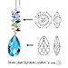 Crystal Suncatcher 5 inch Colorful Crystal Ornament Blue Sapphire Faceted Almond Prism Rainbow Maker Cascade Made with Genuine Swarovski Crystals