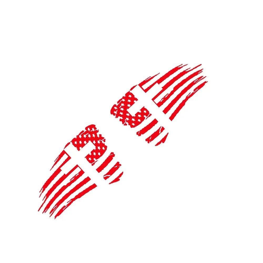 Dabhuoc Glossy Red Distressed Flag With Cross Vinyl Decor Decal For Car Truck Pickup Suv Camper Laptop Window(,30X19cm)