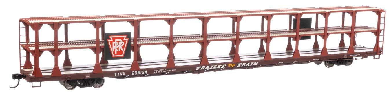Walthers Spur H0 - wózek towarowy 89' Flatcar Auto Rack Pennsylvania Railroad