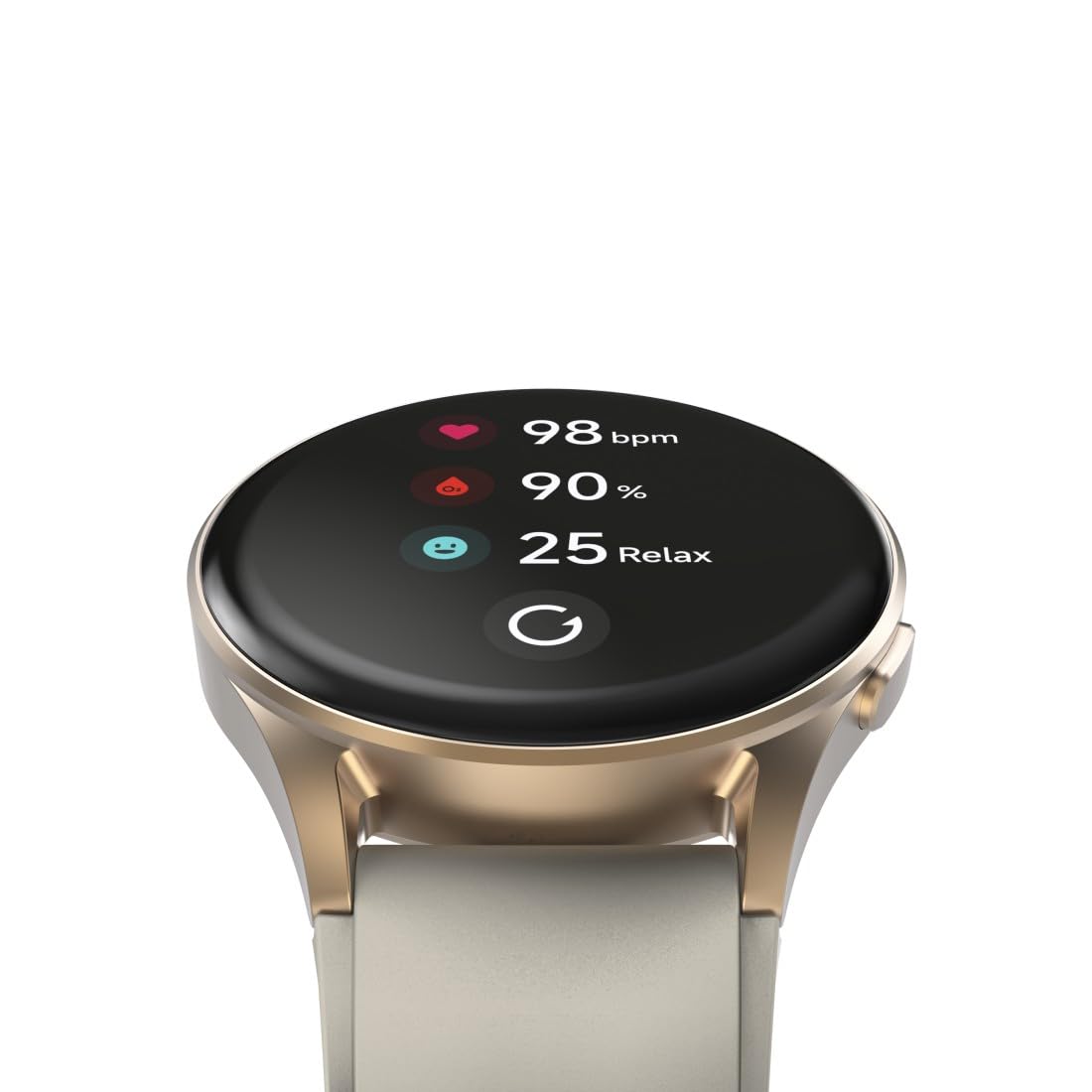 Hama | Reloj Inteligente 1.32" (Smartwatch Resistente al Agua IP68, GPS, análisis sueño, frecuencia Cardiaca, Monitor de hasta 100 Actividades, Pantalla táctil) Beige Oro