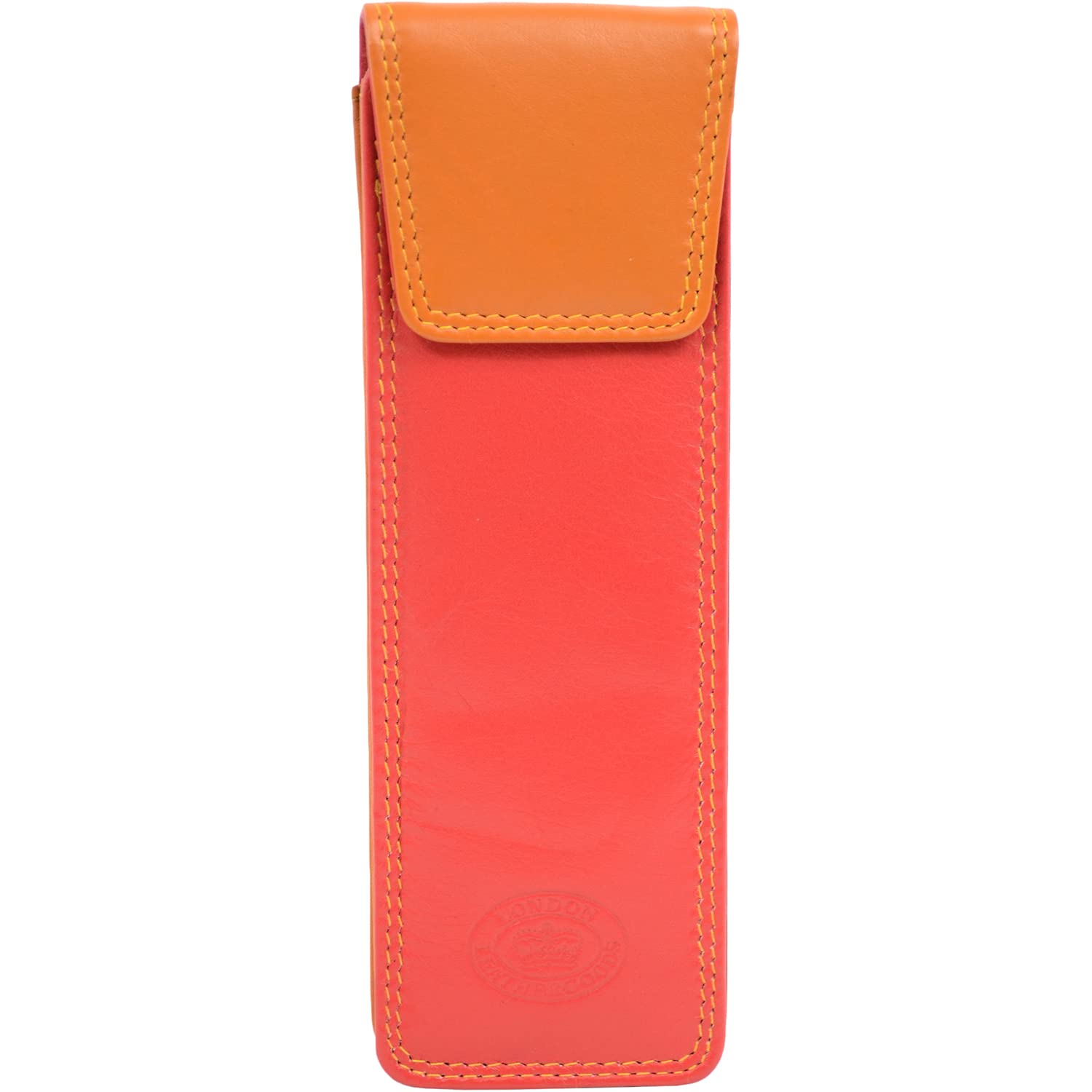 Mens/Ladies/Womens Soft Leather Slim Glasses Case/Pouch (Ember)