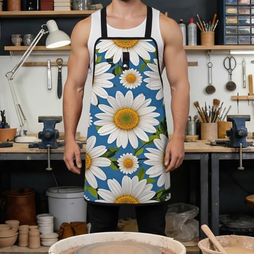 Delantal para taller con diseño de flores Daisy miniatura 4