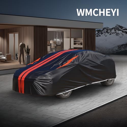 Image of Car Covers for Automobiles, 6 Layers Car Cover Waterproof All Weather, Outdoor Car Cover Sun UV Rain Snow Wind Protection, Full Exterior Cover Fit for 193 inch(193 * 73 * 59 inch) Sedan