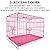 Dog Puppy Cage Medium 30 inch Pets Dog Crate Folding 2 Door Dog Kennels and Crates Pet Carrier with Non-Chew Base Tray and Carrier Handle ideal for Home or Travel, Pink