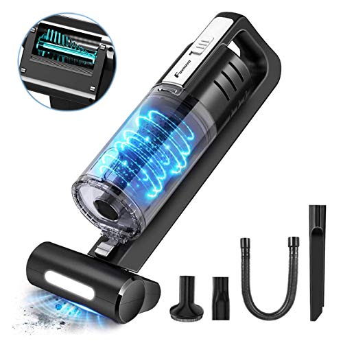 Aspirador de Mano Sin Cable, Foxnovo LED Aspirador Inalámbrico Portatil Poderosa Succión con Sistema de Triple Filtración Aspirador inalámbrico Húmedo / Seco para El Hogar y El Automóvil