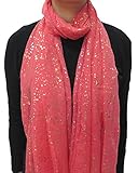 Lina & Lily Gold Glitter Plain Color Hijab Muslim Head Wrap Scarf Shawl