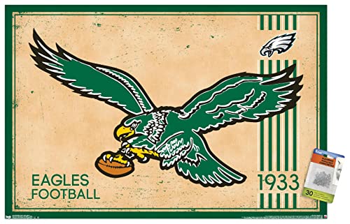 NFL Philadelphia Eagles - Retro Logo 14 Wall Poster with Push Pins