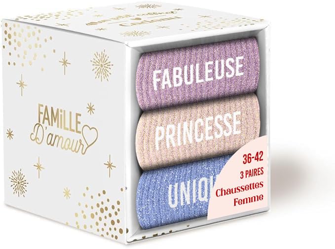 Chaussettes paillettes Fabuleuse coffret trio style urbain