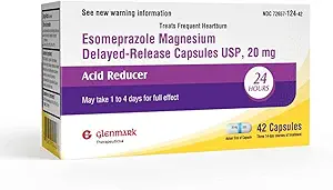 Esomeprazole Magnesium USP 20mg, Delayed Release Capsules, Treats Frequent Heartburn, 42 Capsules