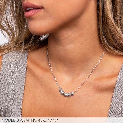 Personalized The Balance Charm Necklace with Custom Engraved Beads - Cable/Link Chain - Dainty Gift for Mom, Her - Jewelry for Christmas2