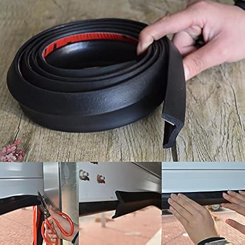 ZREAL 5m Garage Door Bottom Weather Stripping Rubber Seal Strip Replacement Door Bottom Seal Cover