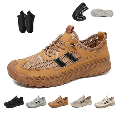 Zenfaze Orthopedic Shoes for Men, Zenfaze Slip On Orthopedic Hiking Shoes, Arch Support, Non-Slip, Breathable Mesh Elastic Laces