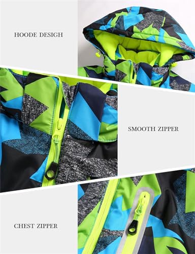 Image of WOWULOVELY Big Boy's 2-Piece Colorblock Snow Pants and Jacket Snowsuit Ski Suit