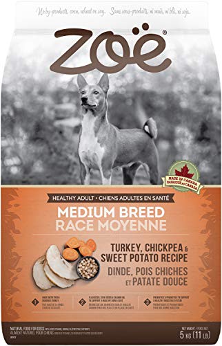 Zoë Dry Dog Food, Medium Breed, Turkey/Chickpea/Sweet Potato Recipe, 5 kg, 92927