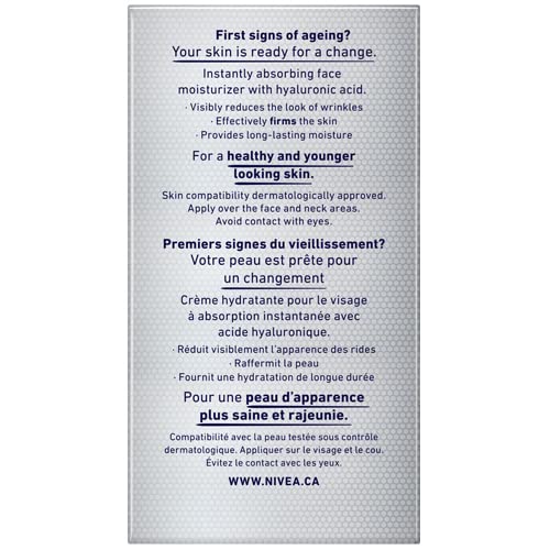 NIVEA MEN Active-Age Face Moisturizer, Men's Face Cream with Hyaluronic Acid, Anti Wrinkle Cream for Men, Skin Firming Cream Provides 24H Hydration, Dermatologically-Tested Skin Care, 50mL - Image 3