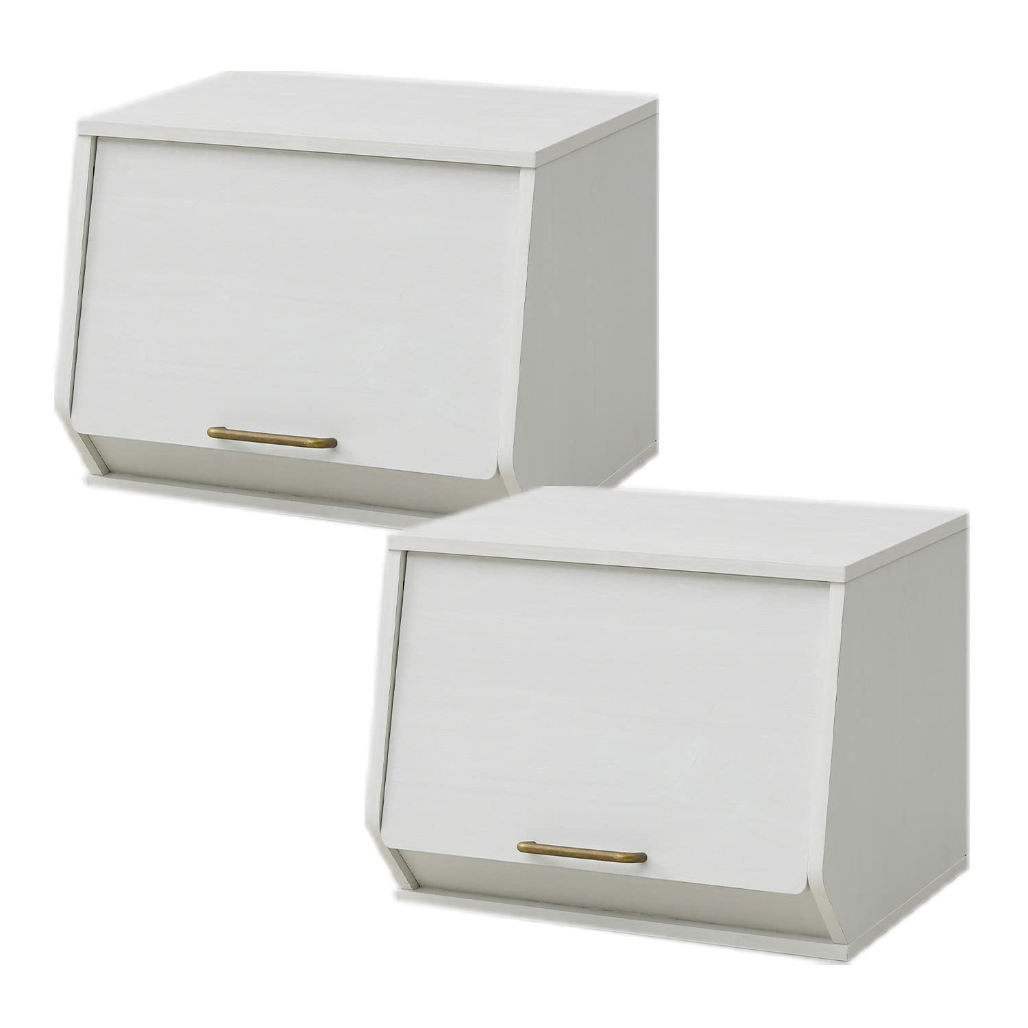 Amazon｜[山善] 収納ボックス フタ付き 【2個セット】 幅40×奥行34×高