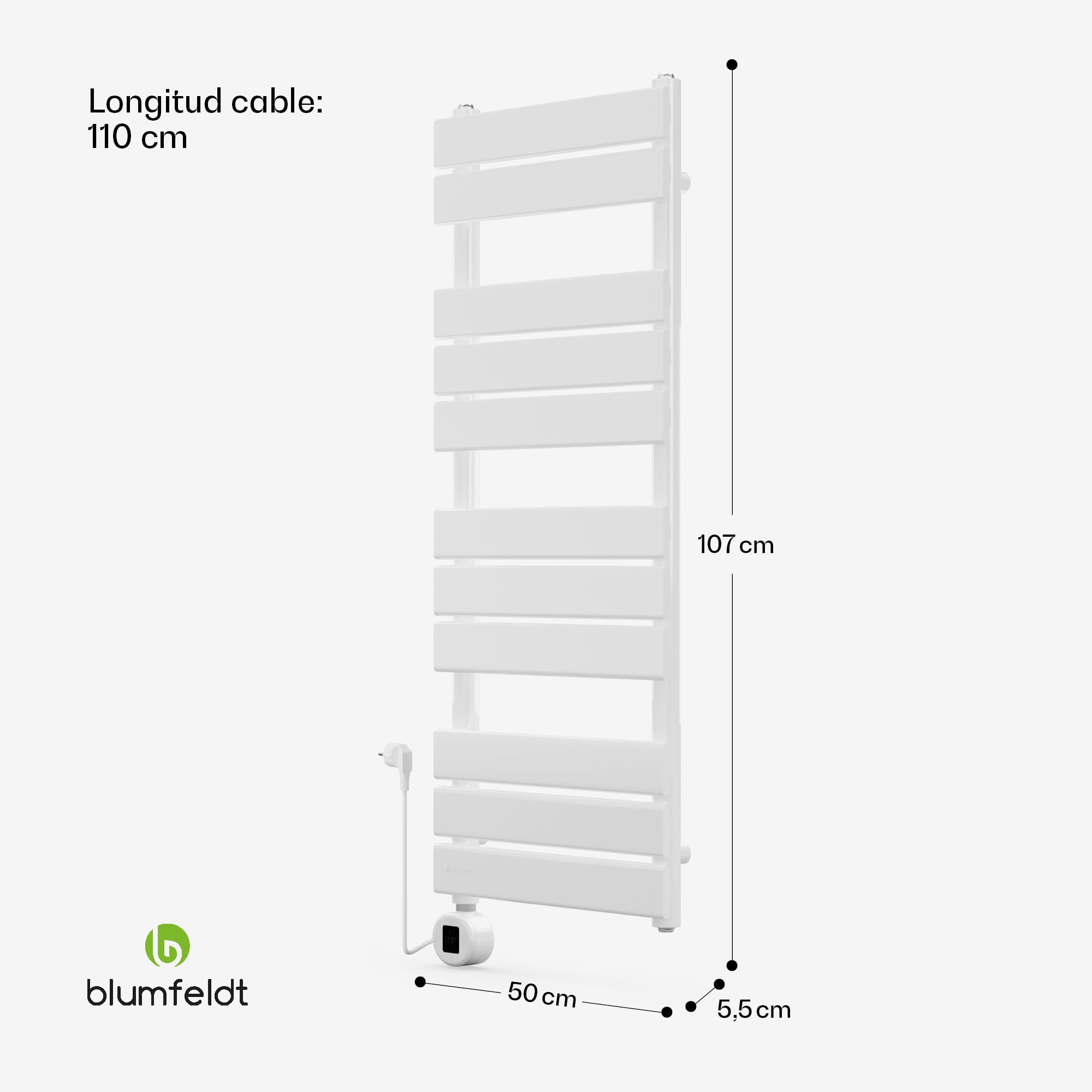 blumfeldt Radiador Electrico Bajo Consumo, Estufa Pared para Baño 800W, Radiadores Bajo Consumo Electricos para Pared, Posición, Estufas Verticales Electricas, Calefacción Eléctrica