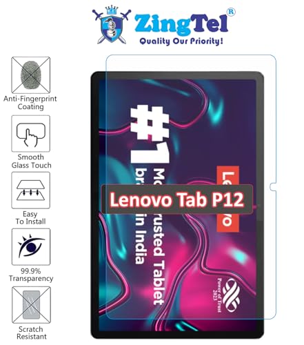 Image of Screen Guard Designed For Lenovo Tab P12 Nano Fiber Tempered Glass Screen Protector Flexible, HammerProof & Shatterproof