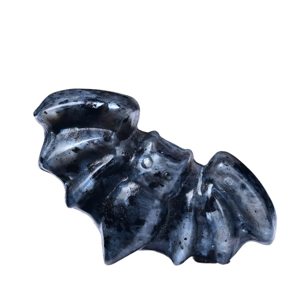 HUFFA Natural Crystal Carved Bat - Unique Decorative Piece for Home and Office Décor(Black tourmaline)