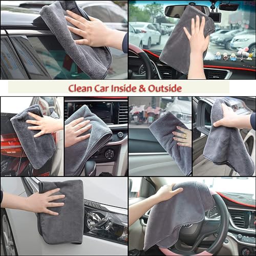 Image of Microfiber Cloth for Car Cleaning and Detailing, Double Sided, Microfiber Towel for Car & Bike, Soft Car Wash Cloth for Fast Cleaning (Pack of 4, 30 x 30 cm)