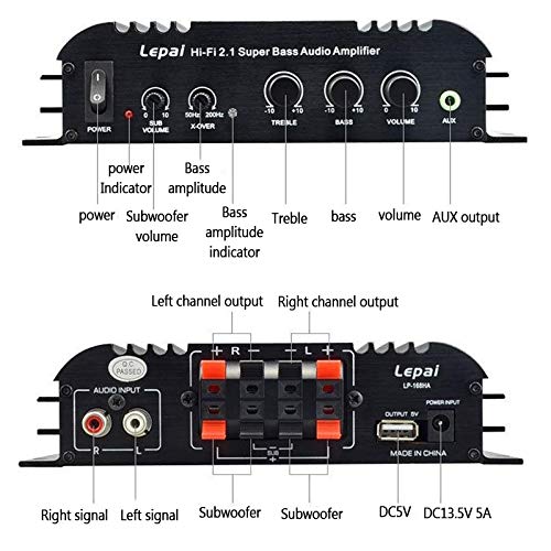 Amazon.co.jp: 重低音 LEPY LP-168S 40W×2 小型アンプ Hi-Fi ステレオ