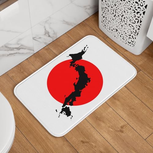玄関マット 日本地図 和風 ドアマット 室内 屋外 バスマット おしゃれ 泥落とし 洗える 滑り止め 足拭きマット 浴室 台所 寝室 業務用 四季通用 60cm×40cm