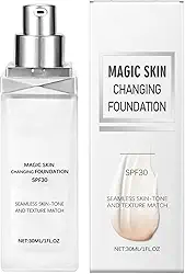 Base Fundente Que Muda De Cor | Base Com Cor Que Muda Para Pele Madura,Creme Corretor De Tom Com Cobertura SPF 30 E Brilho Para Mulheres