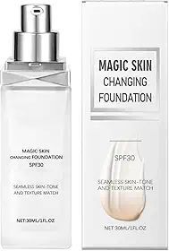 Base Fundente Que Muda De Cor | Base Com Cor Que Muda Para Pele Madura,Creme Corretor De Tom Com Cobertura SPF 30 E Brilho Para Mulheres