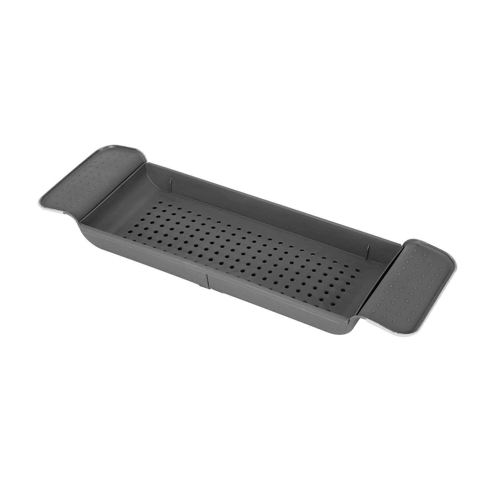 Homion Grey Rust Free Over Bath Tub Expanding Rack Shower Caddy Bathtub Organiser Tray Bath Caddy Bridge Expandable Bath Rack