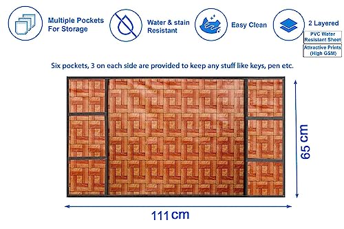 Image of Stylista Refridgerator top Cover Suitable for Samsung RR20C1723S8 /HL, 183 Liter Fridge, Dimension (WXD) 65x111 CM, Seamless Pattern Brick