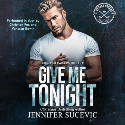 Diseño de la portada del título Give Me Tonight: A Vegas Wedding, Enemies-to-Lovers, Forced Proximity Hockey Romance (Chicago