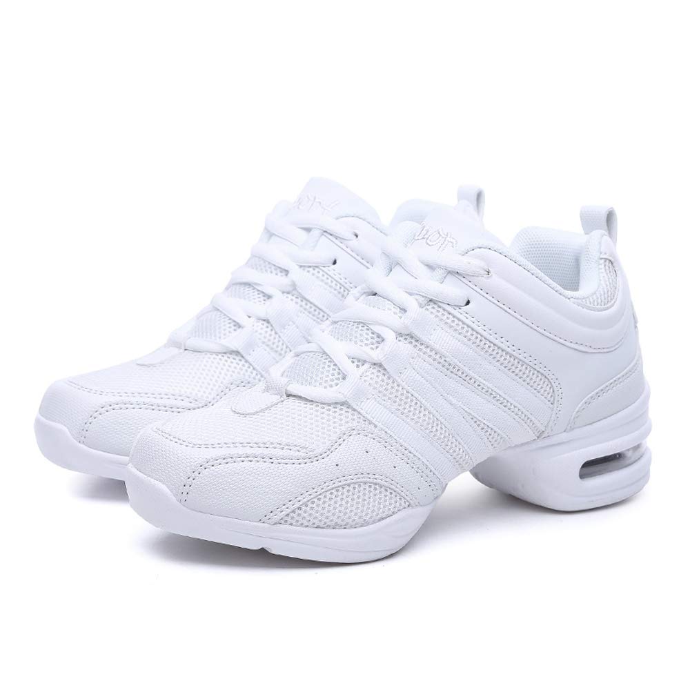 Padgene Scarpe Jazz Donna Scarpe da Ginnastica Lacci Cuscino Traspirante Signore Suole Divise Scarpe da Danza a Camminare Sportive