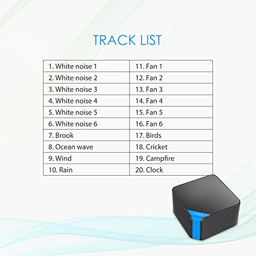 White Noise Sound Machine for Sleeping, AVANTEK 20 Non-Looping High Fidelity Soothing Sounds with Earphone Jack for Baby, Adult, with Fan & Nature Sounds, Memory Function, 7 Timer Settings, Black - Thumbnail 6