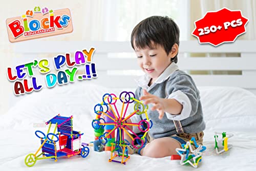 Image of zest 4 toyz Stick Games 250+ Assembly Colorful Straw Educational Smart City Building Blocks for Kids Smart Stick Games Puzzle Blocks Activity Play Toys for Boys & Girls