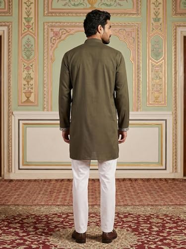 Image of Jompers Men Japanese Fabric Embroidered Kurta Set