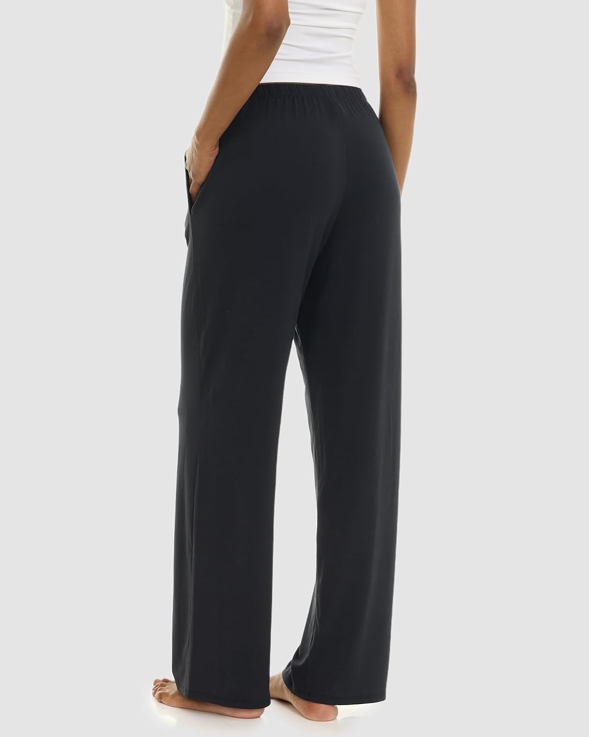 U.S. POLO ASSN. Women's Lounge Pants Wide Leg with Pockets, Soft Pajama Pants for Women