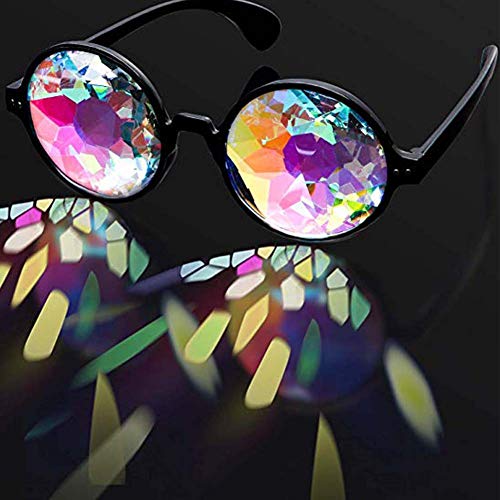 Lelinta Kaleidoscope Goggles Glasses with Crystal Lens Halloween Costume Accessories for Men Women Cosplay Party3