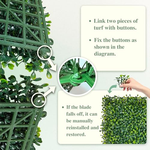 Image of ODTORY Artificial Boxwood Roll Panels, 6 FT X 12 FT(72 sqft) Yellow Green | UV-Anti Fake Ivy Vine Hedge Covering, Privacy Fence Screen, Faux Greenery Grass Wall Backdrop, Indoor /Outdoor Home Decor