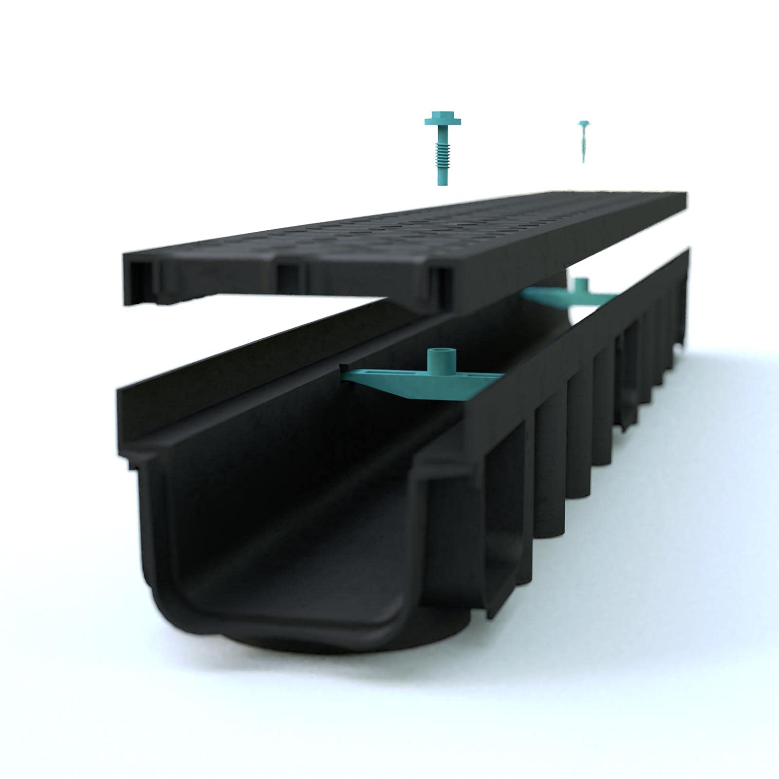 HYDROTEC Kunststoff Entwässerungsrinne SELFline 3er Set Klasse A15 3 Meter