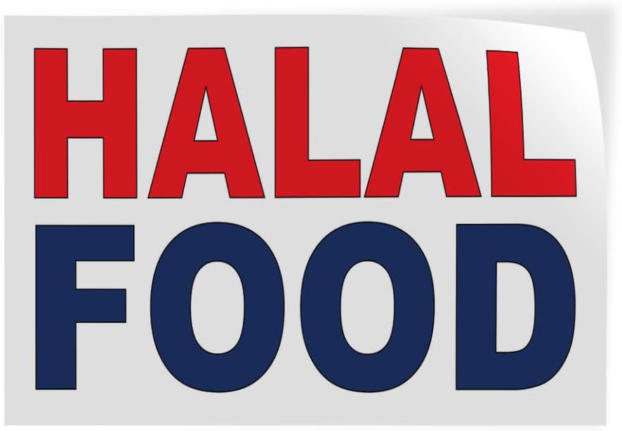 Decal Stickers Multiple Sizes Halal Food Red Blue Bar Restaurant Truck Industrial Vinyl Safety Sign Label Restaurant & Food 36x24Inches