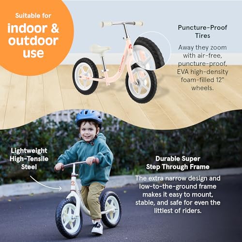 Retrospec Cub 2 Toddler 12" Balance Bike, 18 Months - 3 Years Old, No Pedal Beginner Kids Bicycle for Girls & Boys, Flat-Free Tires, Adjustable Seat, & Durable Frame by Retrospec - Image 6