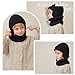 Toddler kids Winter Knit Warm Hat neck Scarf Collar Set for Boys & Girls 3-8 years old knitted fleece lined black