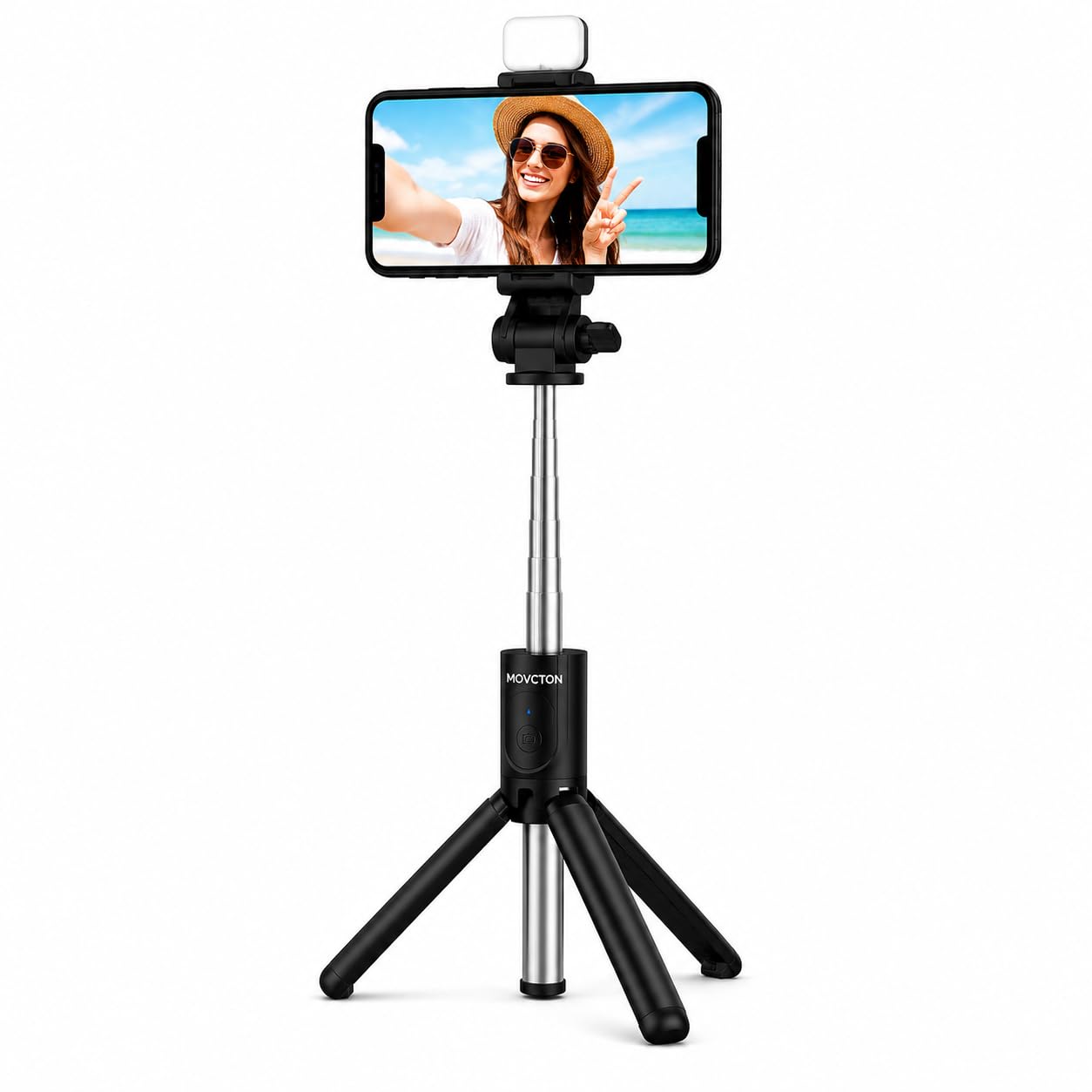 Premium Selfie Stick Tripod with Bluetooth Remote & Fill Light, Extendable Mobile Phone Tripod Stand, 360° Rotating Holder, Foldable Selfie Stick for Smartphone, Vlogging, Reels & Travel-image-7