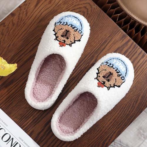 Image of Women's Men's Cute Frog Slippers Fuzzy Memory Foam Kawaii Cartoon Animal Slippers Winter Warm Fluffy Shoes