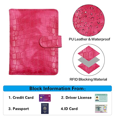 Image of Melsbrinna Premium Leather Passport Holder Covers Case, Waterproof Rfid Blocking Travel Wallet Passport Holder with Pen Holder, Cute Passport Book for Women /Men