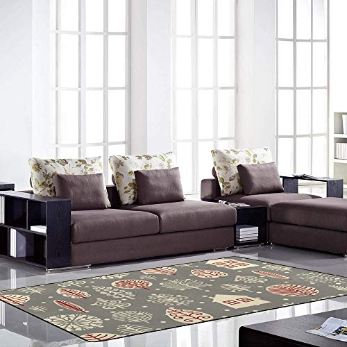 Tapis de salon en velours corail isolant et doux 152.4×99cm Ruchen