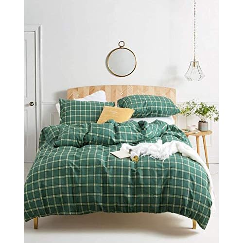 Houseri Green Plaid Comforter Set