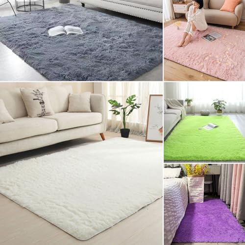 Tapis doux shaggy poils longs de qualité supérieure pour bureau - 3