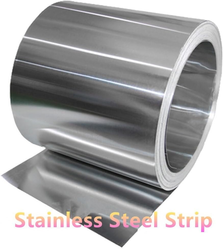Stainless Steel Foil Roll， Width 50mm Thickness 0.05mm ~ 1.0mm Length 1000mm 304 Steel Sheet Thin Plate/Foil, 1pcs(1.0mm 50mmx1000mm)